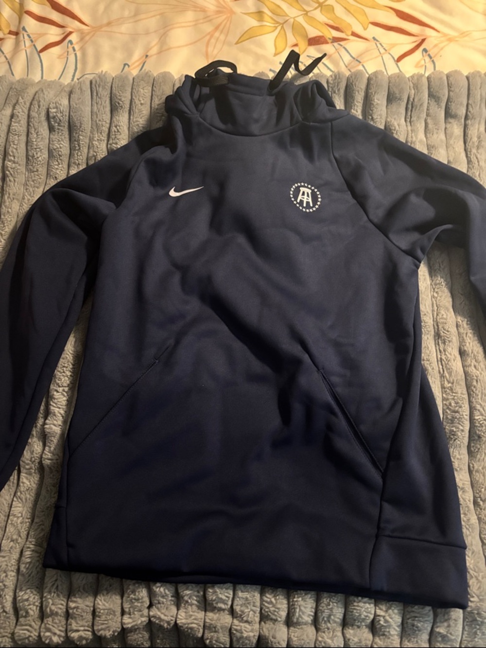 Nike Navy Pullover Hoodie with White Logos